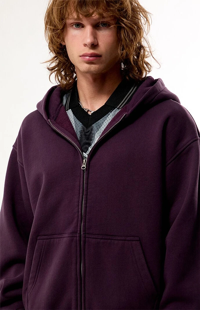 Pacsun Purple Snow Wash Full Zip Hoodie