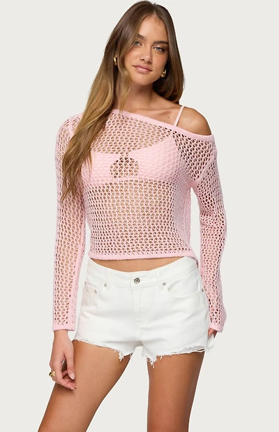 Edikted Inara Off Shoulder Crochet Top