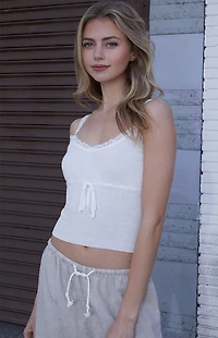 John Galt White Cassie Sweater Tank Top