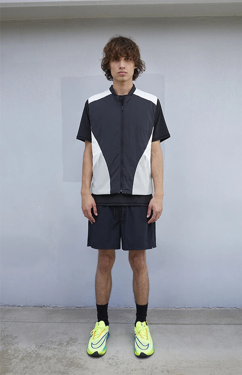 A.R.C. Black Nylon Color Block Vest