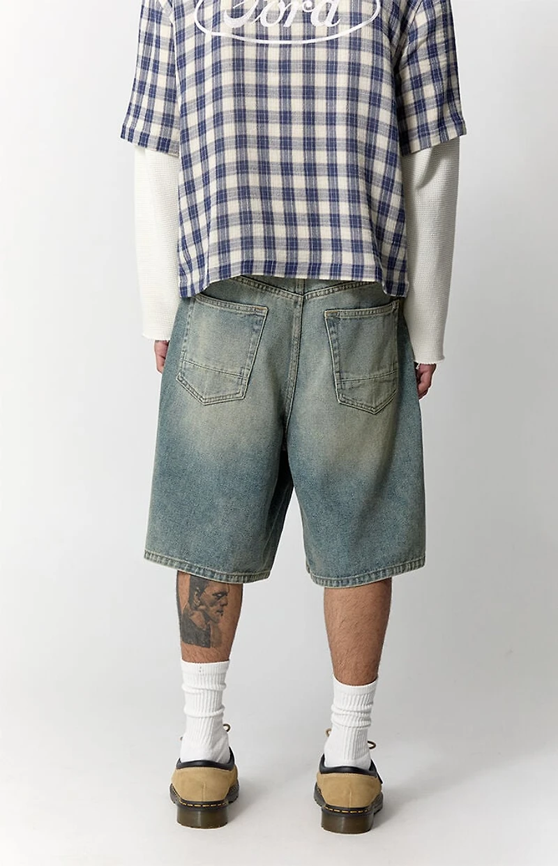Pacsun Parker Baggy Jean Shorts Medium Blue