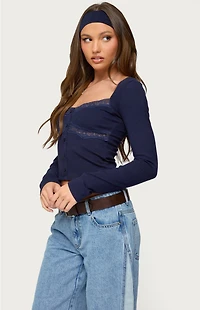 Edikted Kathi Lacey Long Sleeve Top