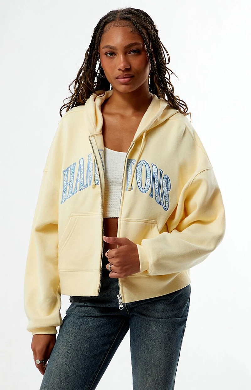 Pacsun Hamptons Cropped Zip Up Hoodie