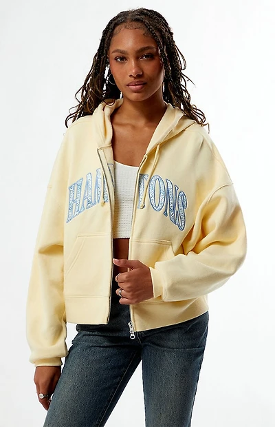 Pacsun Hamptons Cropped Zip Up Hoodie