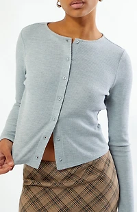 Your Favorite Rowan Waffle Knit Button Front Long Sleeve Top