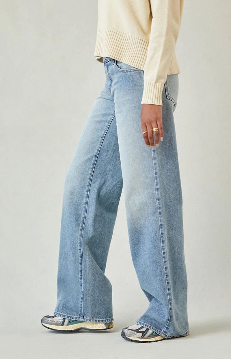 Pacsun Casey Low Rise Baggy Jeans Light Blue Tinted