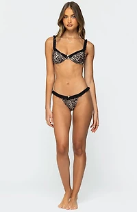 Edikted Deeva Leopard Cupped Bikini Top