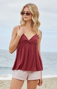 John Galt Burgundy Edith Tank Top