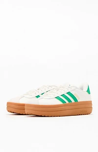 adidas Women's White & Green VL Court Bold Sneakers