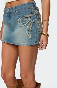 Edikted Bowiee Denim Mini Skirt