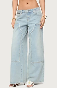 Edikted Teela Lacey Low Rise Carpenter Jeans