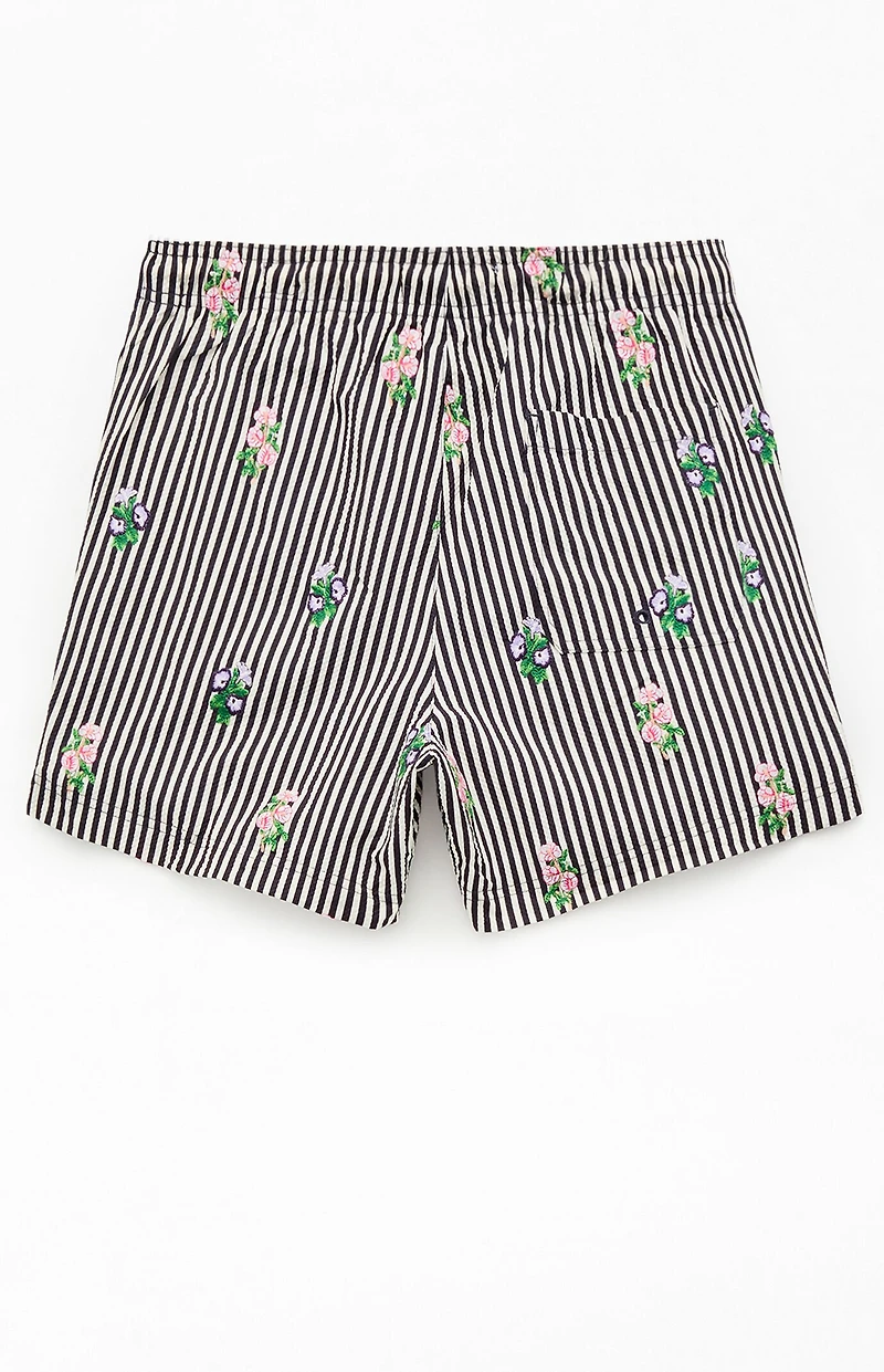 Pacsun Bouquet Striped 4.5" Swim Trunks