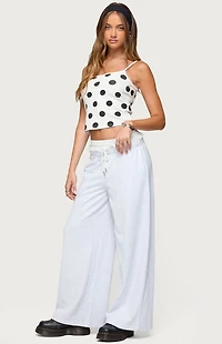 Edikted Tamia Peekaboo Ruffle Lace Sweatpants