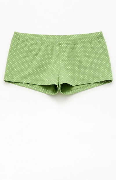 John Galt Green Polka Dot Boxer Boyshorts