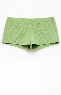 John Galt Green Polka Dot Boxer Boyshorts