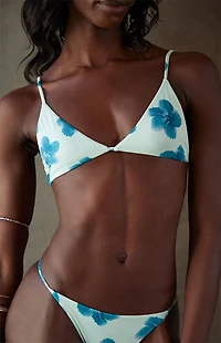 MAI Floral String Triangle Bikini Top