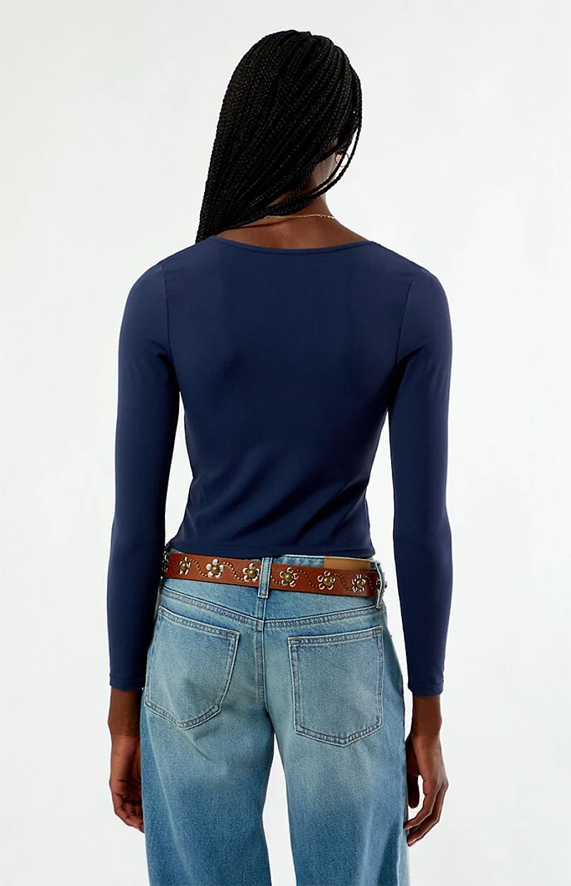 Your Favorite Gianna Plunge V-Neck Long Sleeve Top