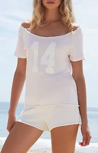 John Galt Pink Robyn 14 Short Sleeve Off-The-Shoulder Top