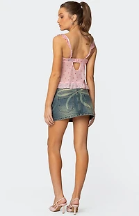 Edikted Tristan Washed Denim Mini Skirt