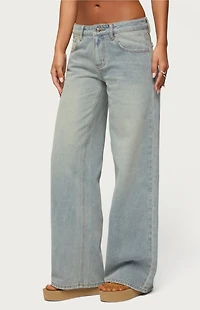 Edikted Quintie Mid Rise Straight Leg Jeans
