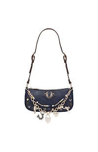 True Religion Navy Chain & Studs Shoulder Bag