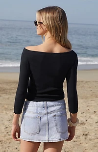 John Galt Light Indigo Malia Denim Mini Skirt