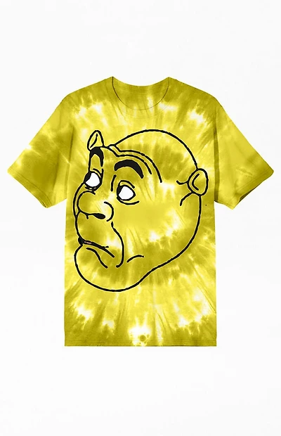 Shrek Big Face Green Spiral Tie-Dye T-Shirt