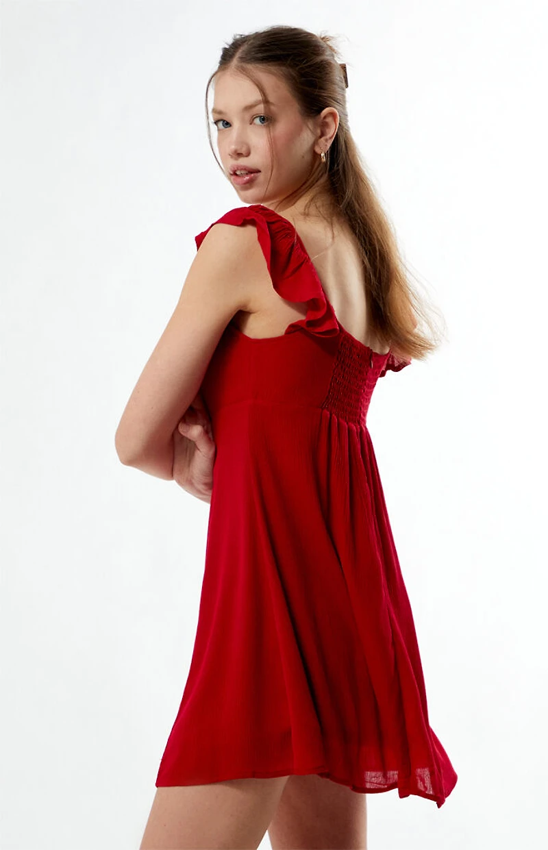 LA Hearts Keyhole Babydoll Mini Dress