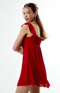 LA Hearts Keyhole Babydoll Mini Dress