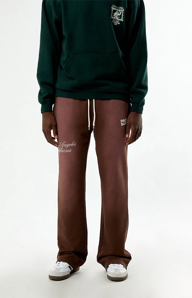 Pacsun Washed Brown Terrain Straight Leg Sweatpants