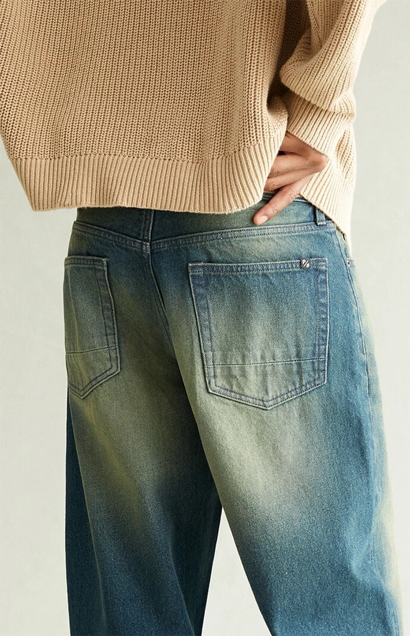Pacsun Dylan Baggy Jeans Dark Blue Green Tint