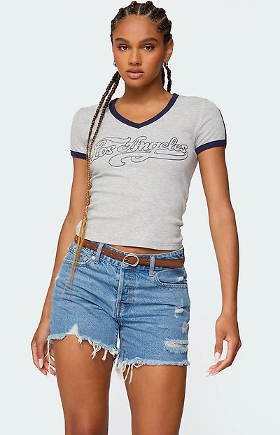 Edikted Los Angeles Contrast T-Shirt