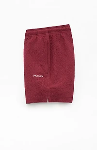 Pacsun Maroon Seersucker 4.5" Swim Trunks