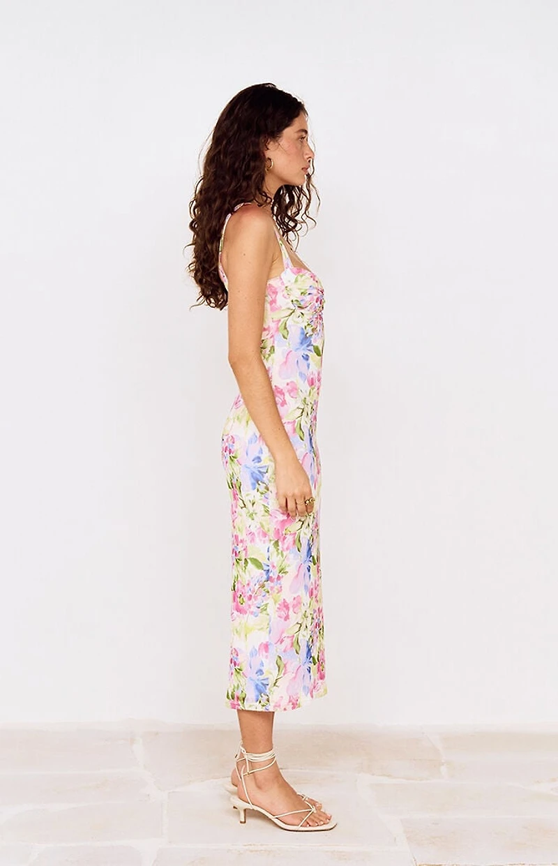 MINKPINK Celina Floral Mesh Midi Dress