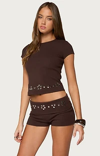 Edikted Fontey Studded Ribbed Top
