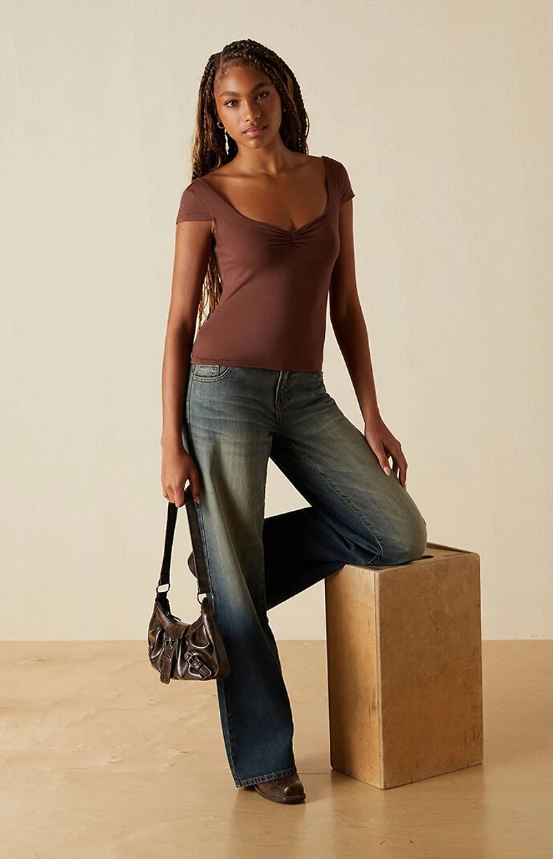 Your Favorite Eleanor Ruched V-Neck Top