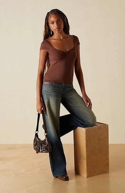 Your Favorite Eleanor Ruched V-Neck Top