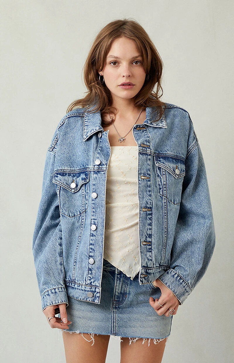 Pacsun Light Indigo Relaxed Denim Trucker Jacket