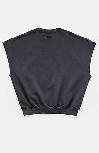 Fear of God ESSENTIALS Iron Gray Relaxed Fleece Cutoff Sweatshirt