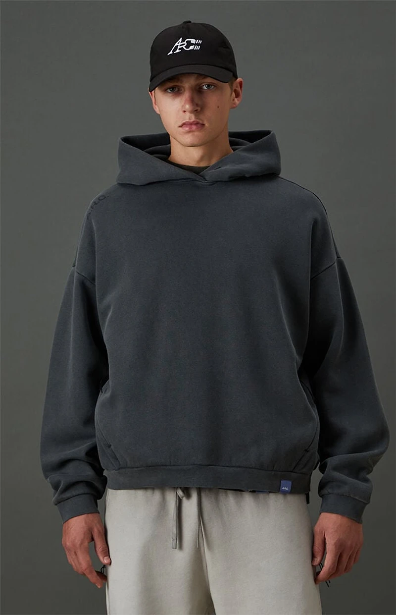 A.R.C. Black Vintage Wash Heavyweight Fleece Hoodie