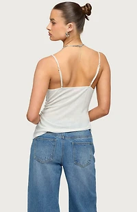 Edikted Asymmetric Cowl Neck Tank Top