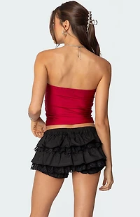 Edikted Maxeen Shiny Gathered Tube Top
