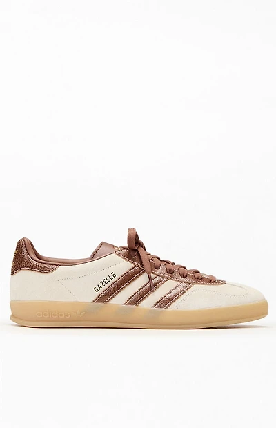 adidas Brown & White Gazelle Indoor Shoes