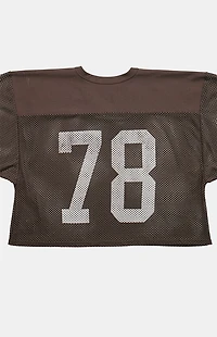 PS VINTAGE 90s 78 Mesh Russell V-neck Cropped Graphic Top