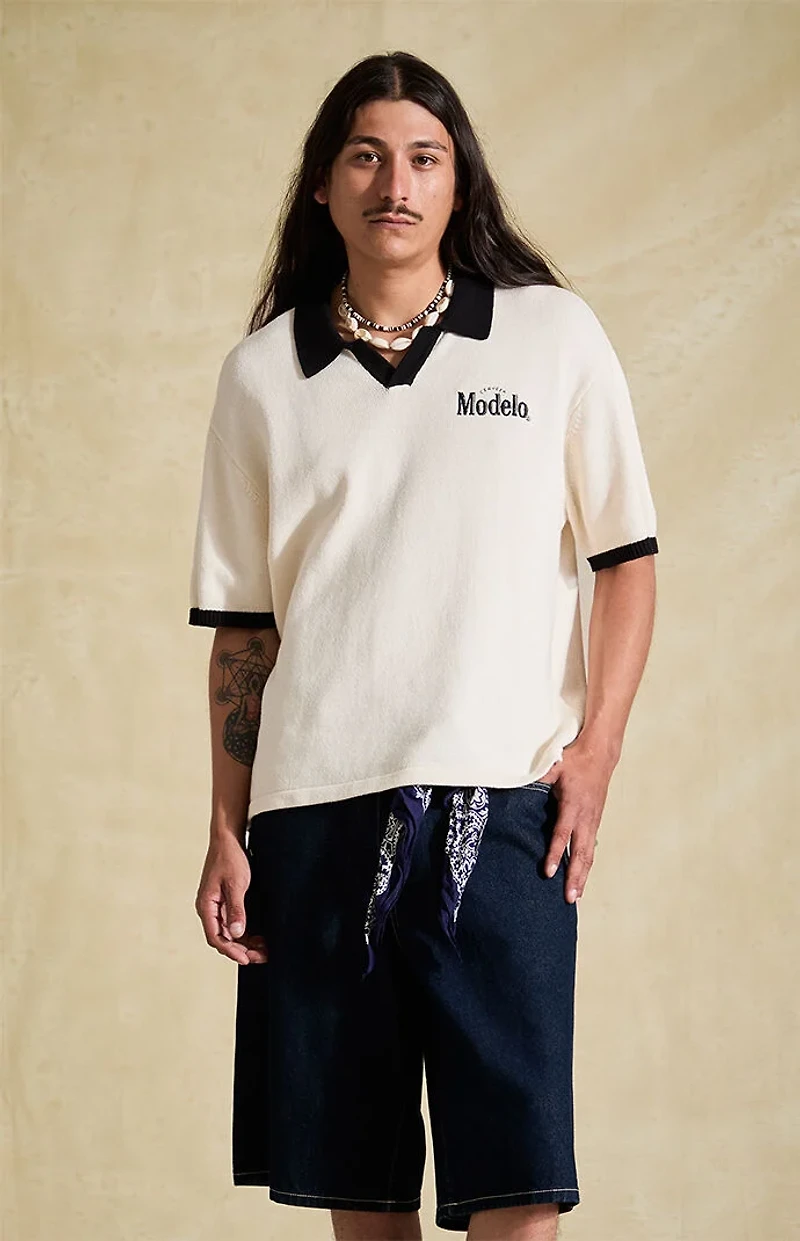 Modelo Relaxed Knit Logo Polo Shirt