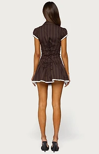 Edikted Clarah Striped Button Up Mini Dress