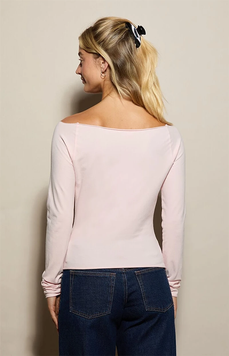 Pacsun Mia Off-The-Shoulder Long Sleeve T-Shirt