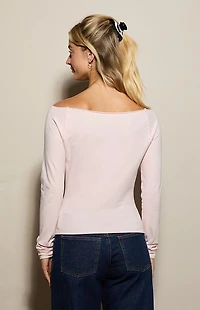 Pacsun Mia Off-The-Shoulder Long Sleeve T-Shirt