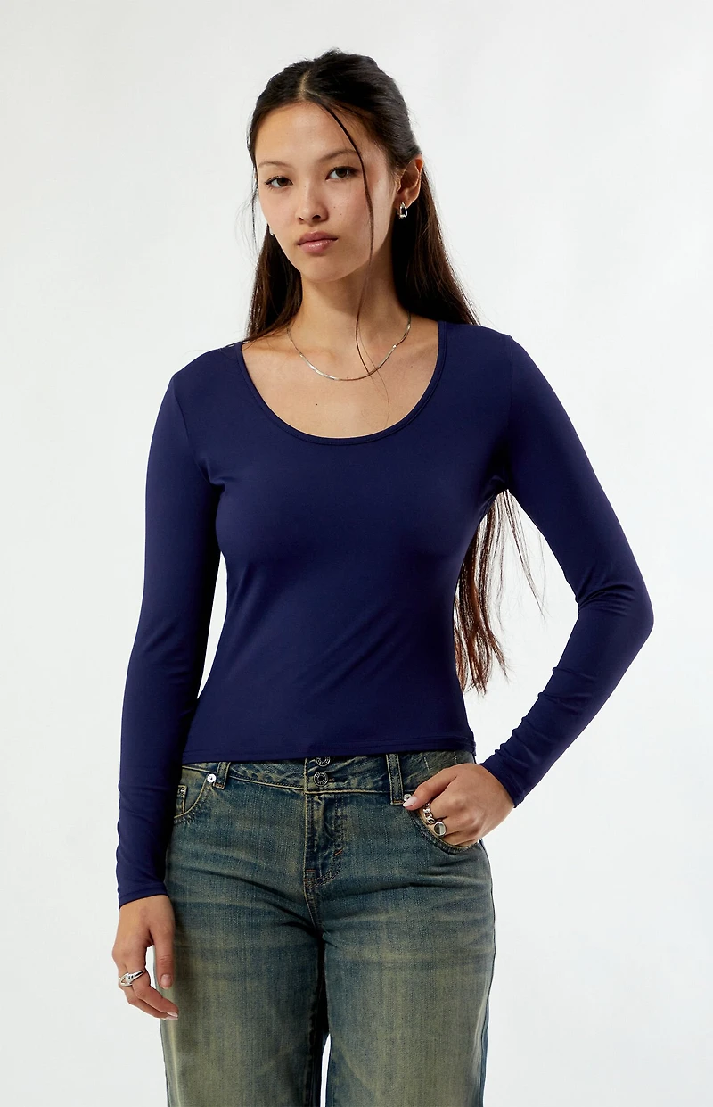 Your Favorite Demi Scoop Neck Long Sleeve Top