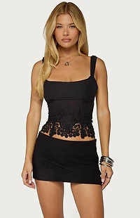 Edikted Jana Lacey Ruched Corset
